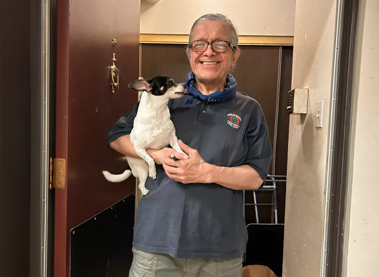 David and his dog, Birdie